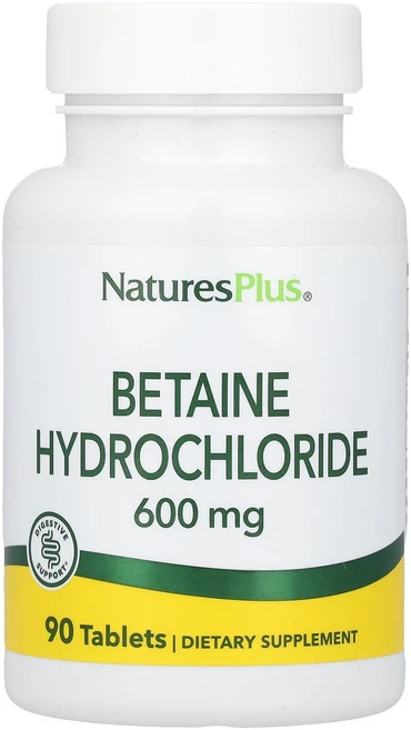 네이처스플러스 NaturesPlus 베타인 염산염 600mg 90정124908원산지:기타, 1개 - 쿠팡