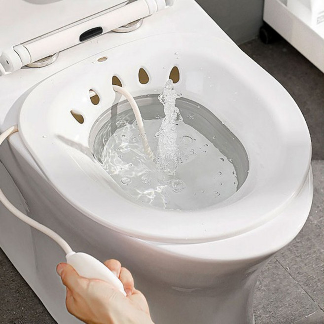 버블 접이식 가정용 좌욕기 수동 비데 임산부 치질 온욕 폴딩 대, 1개, 핑크