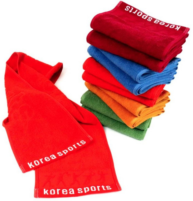 리빙유진 스포츠타올 헬스 등산 땀 수건 100% 면, 빨강, 스포츠 타올 5장, 5개
