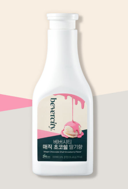 농부프린스 딸기쉘 딸기향 아이스크림 디저트 토핑 딸기초콜릿코팅, 1개, 450g
