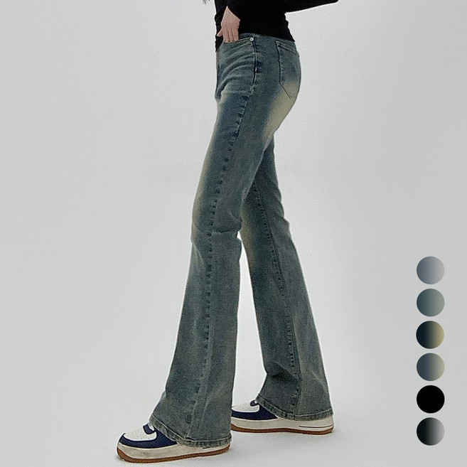 코모도 여성 스판좋은 하이웨스트 슬림 롱 부츠컷 청바지 ( 3단기장 )