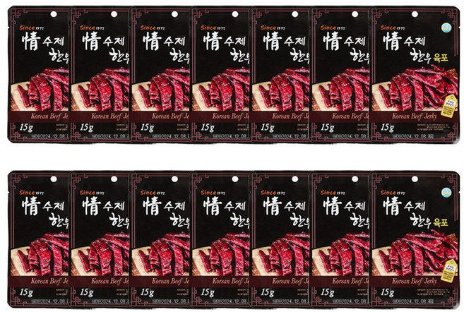 40년 전통 육포장인의 정 수제 한우육포 since1977 14봉지, 14개