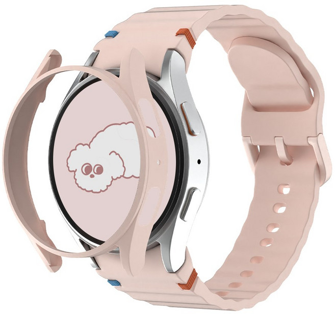 아이메이드잇 갤럭시워치 실리콘 스트랩 + 케이스 세트, 1개, 핑크