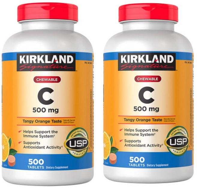 커클랜드 츄어블 비타민C 500mg 500정, 2개