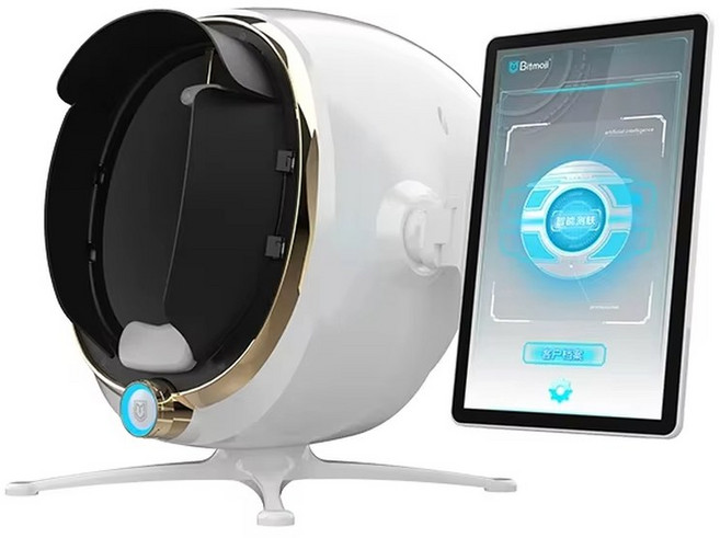 3D 피부 - 스캐너 분석기: 가정 포함) 얼굴 (매직 휴대용 수분/지성 전문가용 및 미러, White