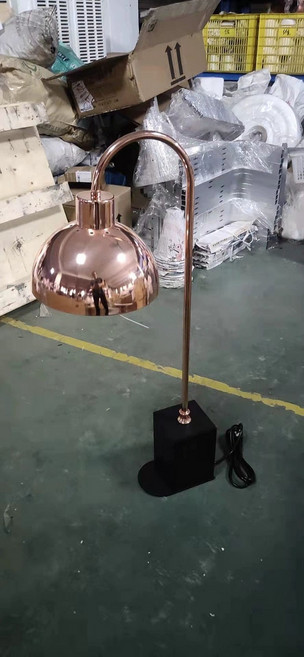 뷔페 보온램프 음식 온열등 열전구 스틸 스탠드 히팅기, 1개, 로즈골드 스몰 블랙