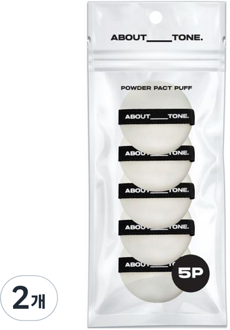 어바웃톤 파우더 팩트 퍼프 5p, 블랙, 2개