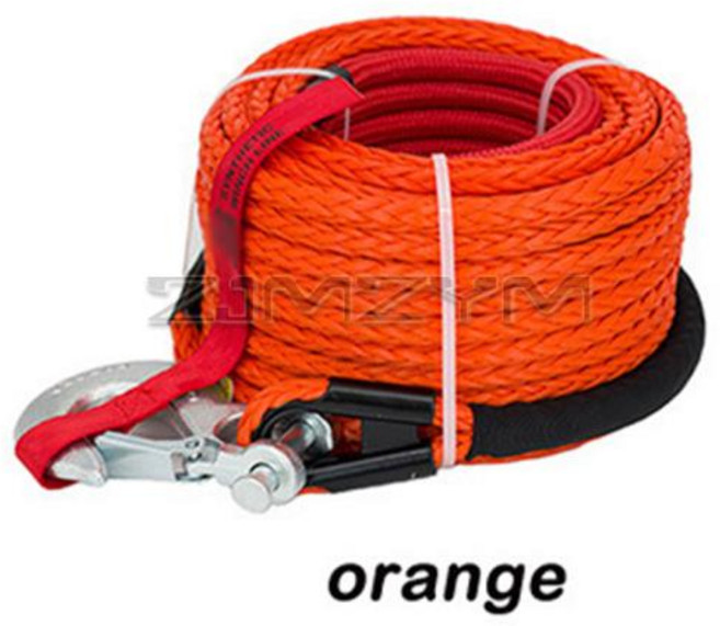 다색 윈치 라인 견인 로프 8mm x 15M 폴리머 합성 섬유 오프로드 차량 플라즈마, 주황색, 02 주황색_01 8mm x 15M, 1개