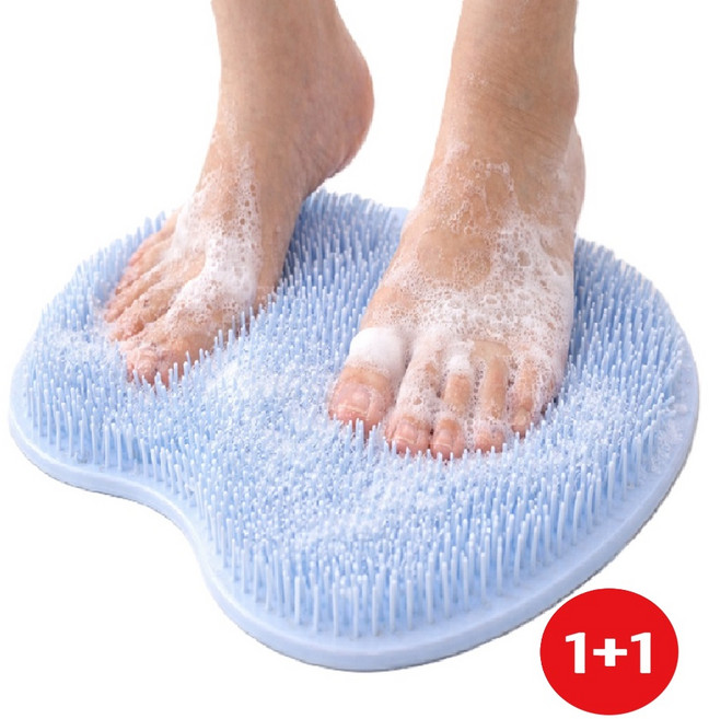 그린맆 1+1 발세척 풋브러쉬, 1세트, 2개입, 블루