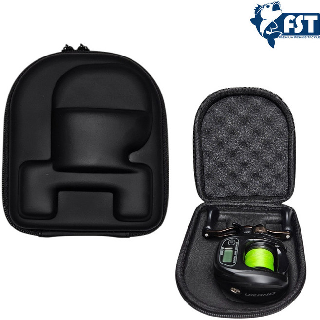 FST 릴 하드 케이스 낚시 베이트릴 보관 가방 릴 파우치 좌핸들 우핸들, 1개, 좌핸들용