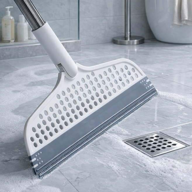 실리콘빗자루 스퀴지 물기제거 먼지청소 욕실 베란다 유리창 바닥청소 다용도, 화이트, 1개