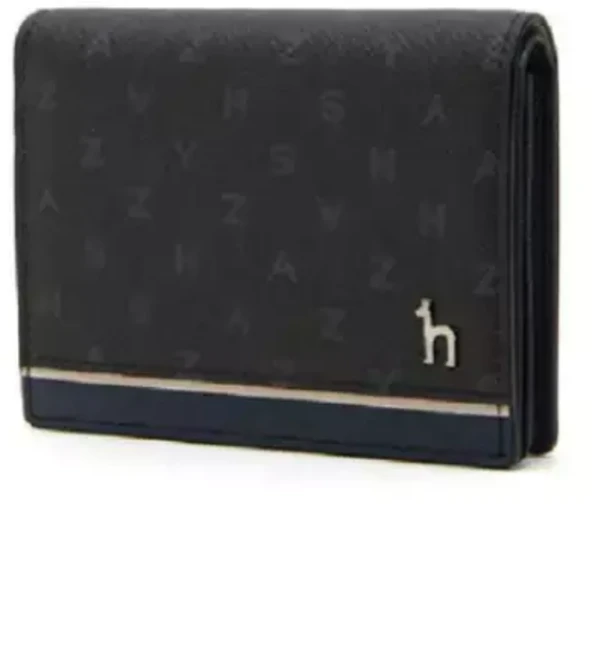 헤지스블랙 가죽 퍼피로고 라인배색 2단 카드지갑 HJHO5E457BK 1029889