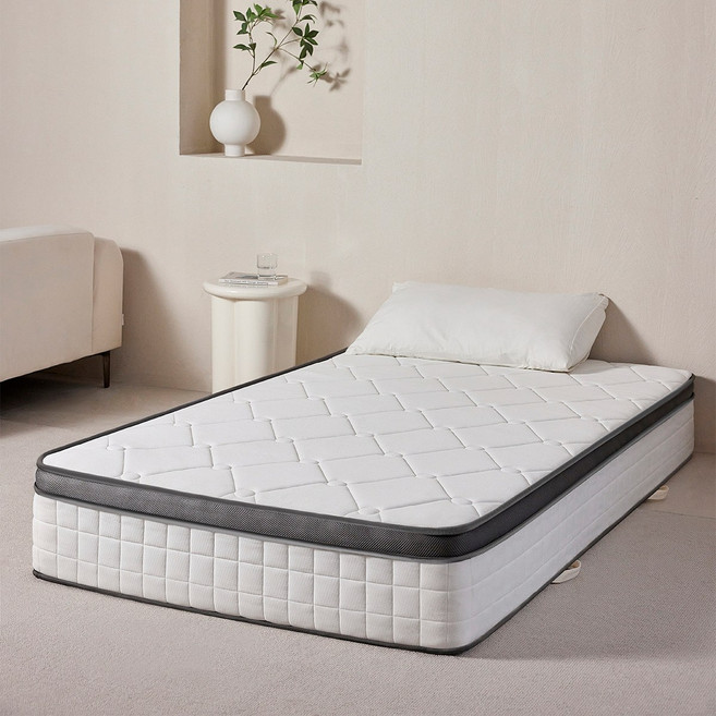 NOVALIVE 코어 릴랙스 프리미엄 슈퍼싱글 침대 25cm 독립 스프링 매트리스, 중간 부드러움