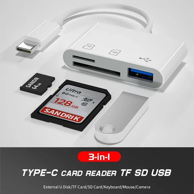 USB 유형 C 어댑터 TF SD 카드 리더기 메모리 Macbook Samsung Huawei Xiaomi 노트북, 01 Type-c USB TF SD
