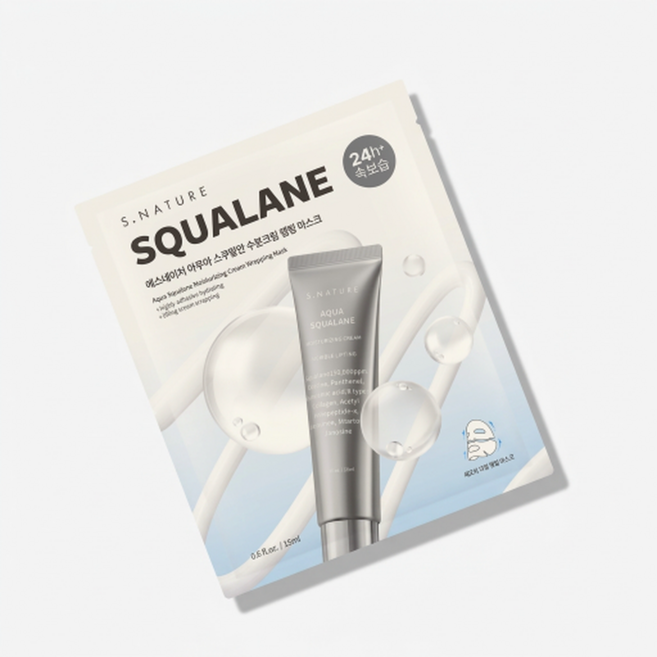 에스네이처 아쿠아 스쿠알란 수분크림 랩핑 마스크 1매, 1개, 1개입