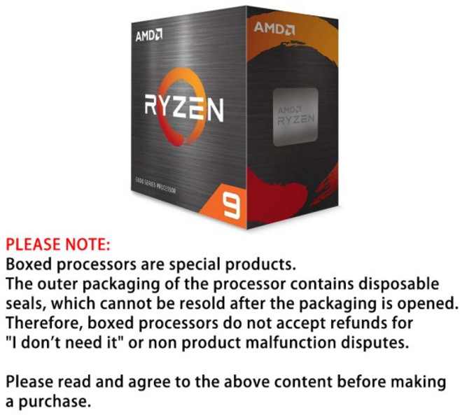 AMD Ryzen 9 5950X 100-10000059WOF 프로세서 16코어 3.4GHz 소켓 AM4 CPU 팬 소매 없음, AMD 라이젠 9 5950X 16코어 32스레드 언락, 1개