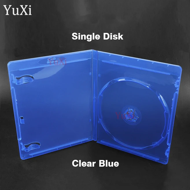 PS4 1 조각 DVD CD 디스크 박스 케이스 투명 게임 홀더 PlayStation 4/5 dvd cd 보관 상자, 03 Blue Single