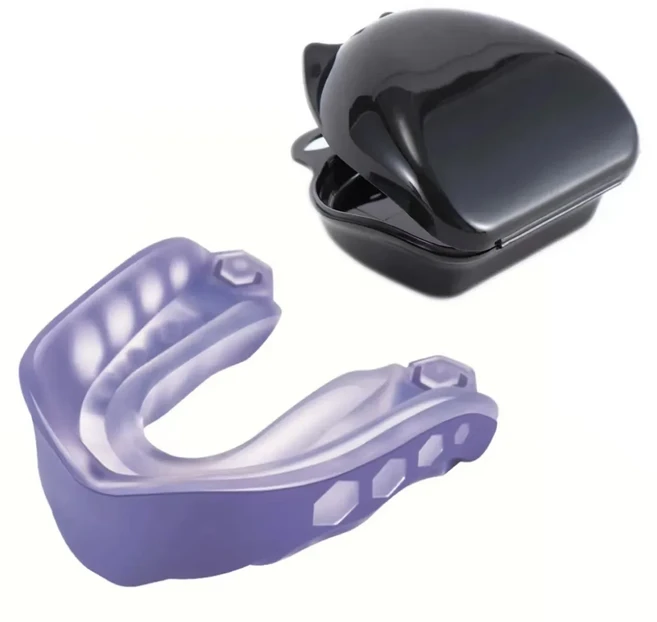 럭비 미식 축구 마우스피스 마우스가드 교정기 복싱 스포츠 대회 플래그 풋볼, 01 Purple