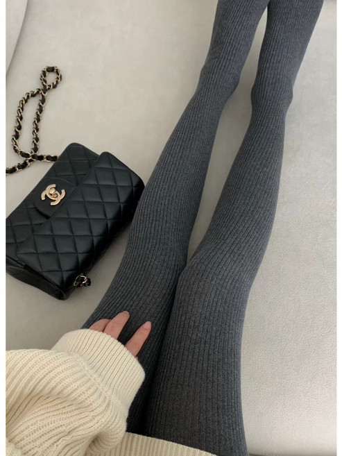 VENUSY 正韓高彈力羅紋顯瘦保暖褲襪 - 韓國東大門直送台灣