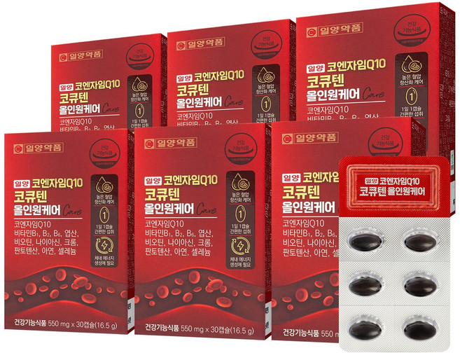 일양약품 코엔자임Q10 코큐텐 올인원케어, 6개, 30정