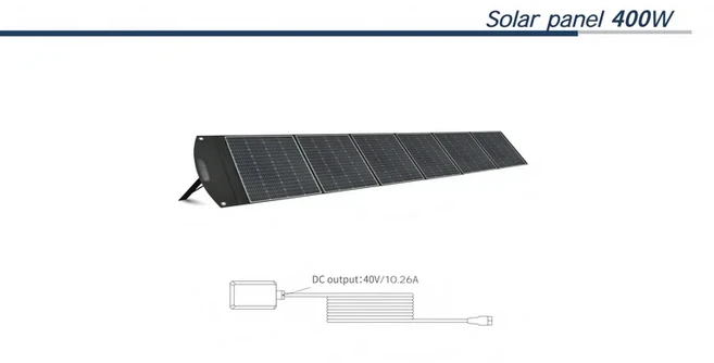 2688Wh LiFePO4 배터리와 3000W AC 출력을 갖춘 휴대용 발전소 실내 비상시 및 야외 파티용, 01 유럽 ​​연합, 04 400W Solar panel