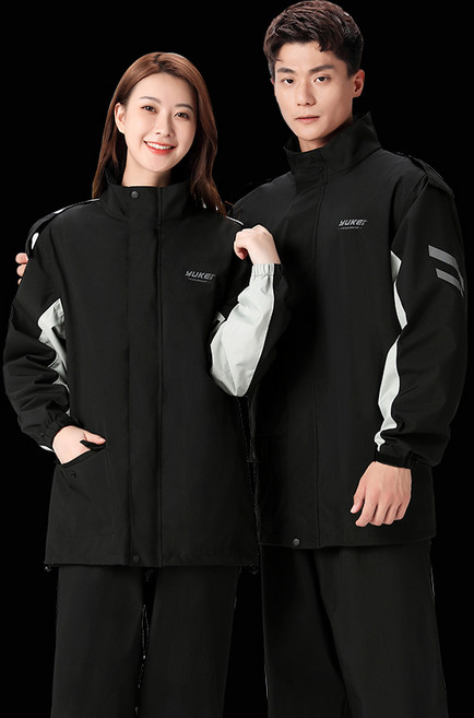 couyor오토바이우비상하의세트 커플 레인코트 남녀공용 전신방수 레인코트상하의세트 낚시 우비 방수 배달 라이딩 전신 우비 바이크 우비 성인비옷 남자우의 남자레인코트 자전거비옷, 블랙