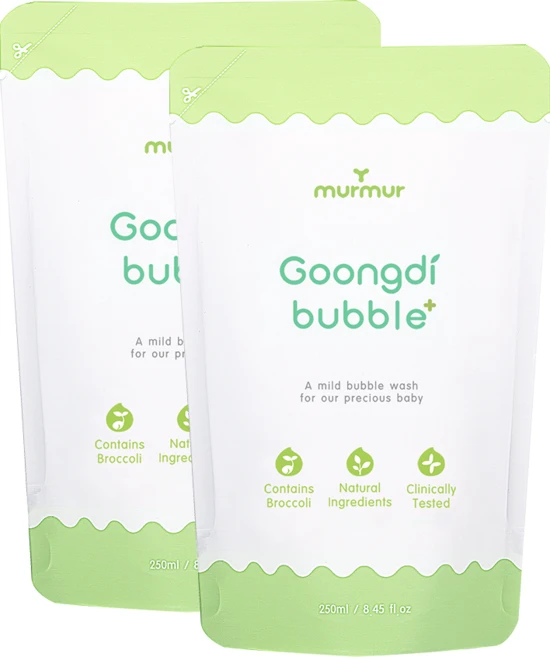 머머 유아용 궁디버블워시 리필 파우치, 2개, 250ml - 쿠팡