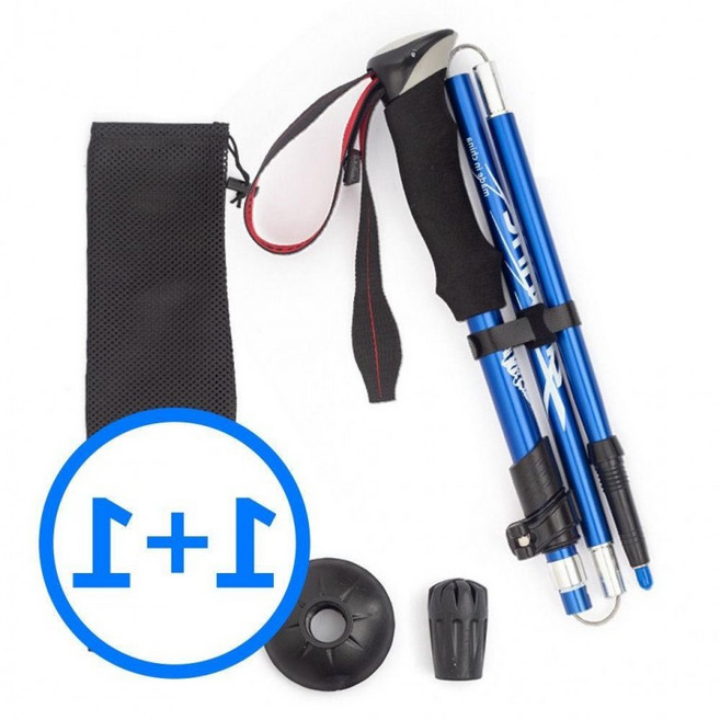 초경량 이중고정 접이식 등산스틱 1+1세트, 상세페이지 참조, 1개