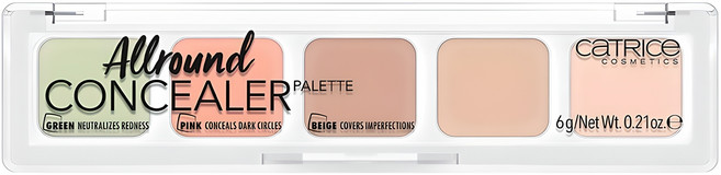 캐트리스 올라운드 5색 만능 팔렛트 컨실러 6g, 그린 + 핑크 + 다크베이지 + 내추럴베이지 + 라이트베이지, 1개
