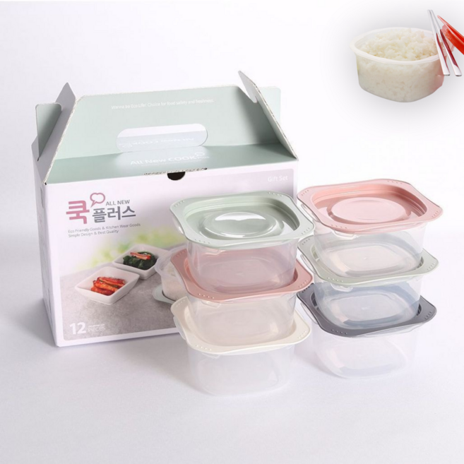 국산 전자렌지 냉동밥 밀폐용기 BPA( 환경호르몬) 불검출 쿡플러스3호 x3, 3박스, 300ml 6개입