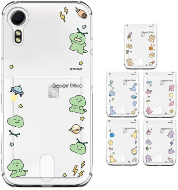 갤럭시X커버5 (G525) 포켓몬폰1 신비폰 키즈폰 삐뚤빼뚤 공룡 우주 투명 에어쿠션 카드 젤리 케이스