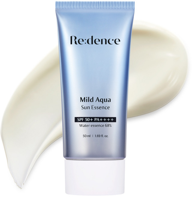 리덴스 마일드 아쿠아 선크림 SPF50+ PA++++ 민감성 피부 눈시림 끈적임 없는 선 에센스, 1개, 50ml