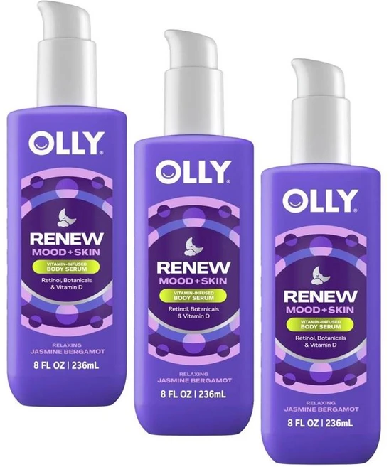 올리 리뉴 무드 스킨 레티놀 보태니컬 비타민D 함유 바디세럼 OLLY Renew Mood+skin Bodywash, 3개, 236ml - 쿠팡