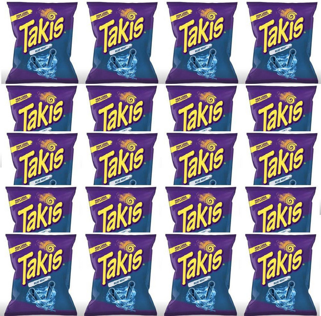 [미국 내수용]타키스 블루 히트 또띠아 칩스 280.7g Takis Rolled Blue Heat Tortilla Chips - 9.9oz, 20개, 28.3g