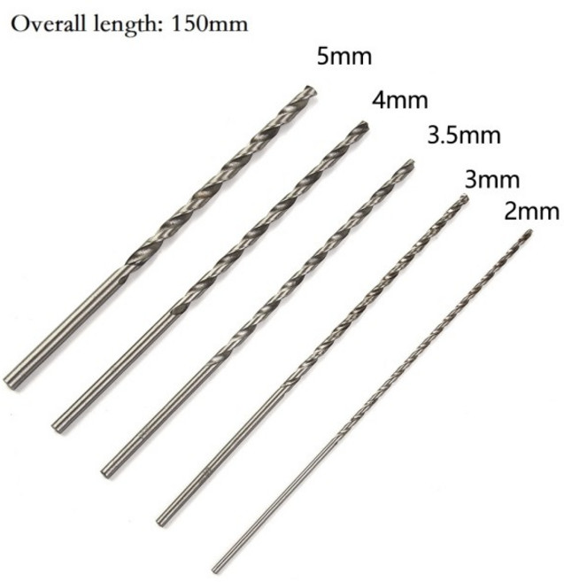 5Pcs 여분의 긴 HSS 고속 강철 150mm 드릴 비트 목재 알루미늄 플라스틱 용 2mm/3mm3.5mm4mm5mm, 한개옵션0