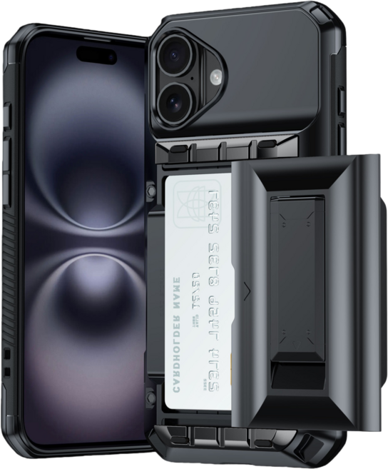 아이폰 16 17 카드수납+거치대+보호 하이브리드 그루브 휴대폰 케이스