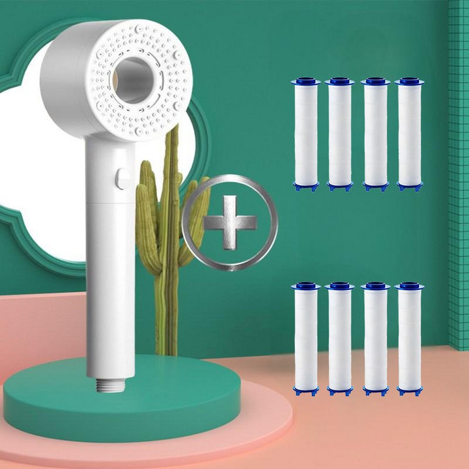 샤워기 분사 꼭지 펀칭 디자인 샤워헤드, 화이트-B, 1개