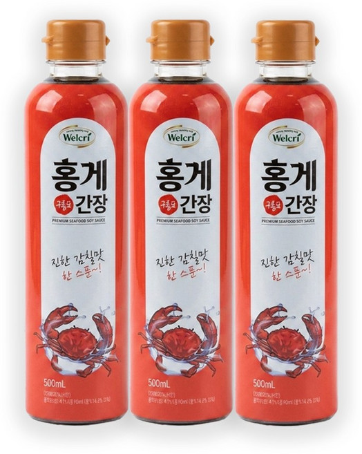 웰크리 구룡포 맛더한 홍게 간장 맛간장, 9개, 500ml