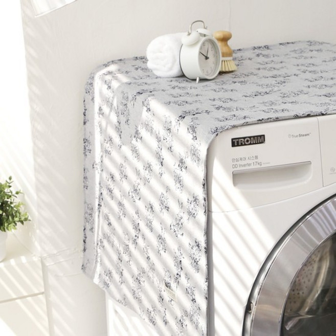 까사베르데 오르 로즈 데님 자카드 미끄럼방지 세탁기 건조기 커버 덮개 2size, M (170x70cm)