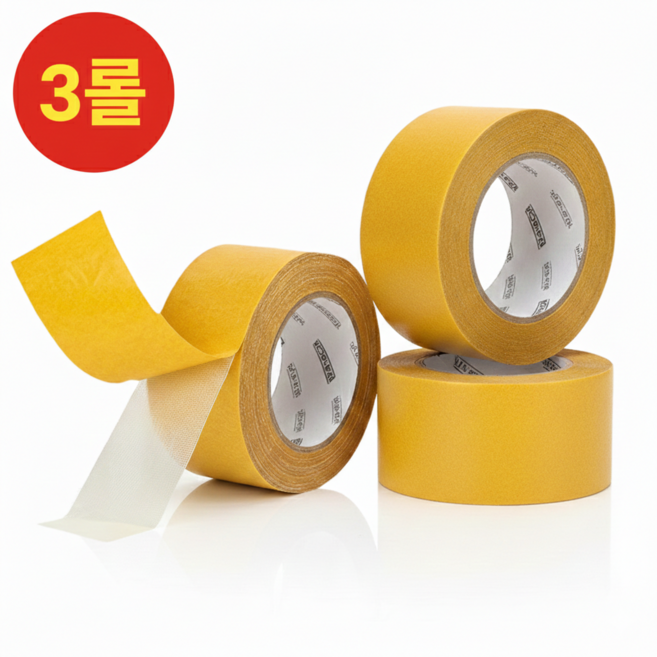 [마켓미모] 착붙 초강력 자국없는 매쉬 양면테이프 3cm 폭 사무 생활용 구성 (총 15m), 1세트