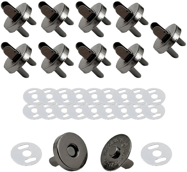 18mm 자석단추 발자석 가방자석 힘있는 강력한 핀 조립, 10개, 가방자석단추-18mm흑니켈