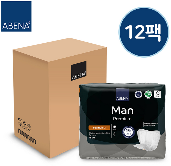 아베나 라이트패드 남성용 포뮬러투 15매*12팩(180개)