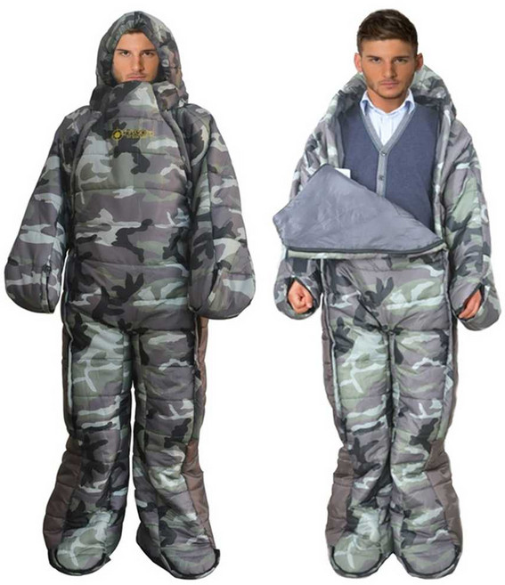 입는침낭 전신패딩 겨울 야외 패딩슈트 옷침낭 동계 캠핑 백패킹 밀리터리 M, 7. 블루 XL