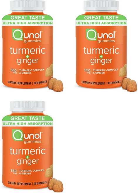 Qunol 터메릭 진저구미 550 mg 90개입 3팩 - 쿠팡