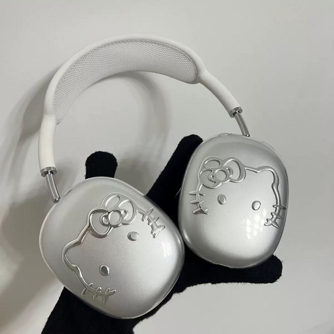 오픈레드 헬로 키티 에어팟 맥스 방수 넘어짐 방지 블링 투명 케이스 2P, 1세트, silver, Hello Kitty