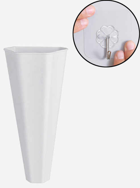 데일리캡 부착 미니화분 꽃병, 1개, 화이트(콘)