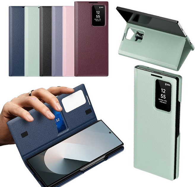 갤럭시 z폴드 스마트 윈도우 뷰커버 가죽 카드 케이스