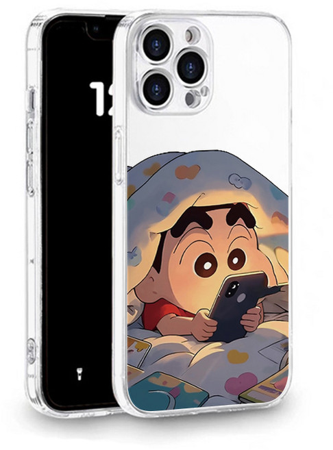 이불 속의 짱구 투명 케이스 갤럭시 아이폰 투명 젤리 케이스