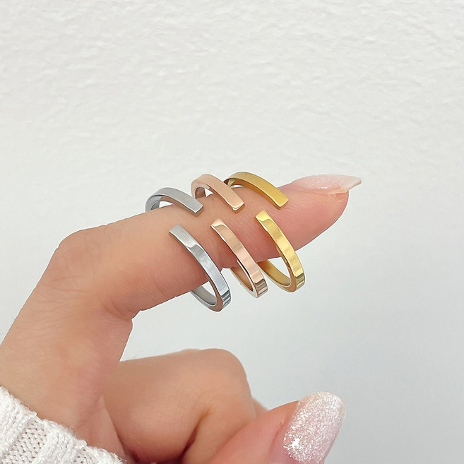 띵니 써지컬스틸 비기닝 각인반지 이니셜 레이저 각인 커플 남성 여성 패션 써지컬스틸 우정 기념일 선물