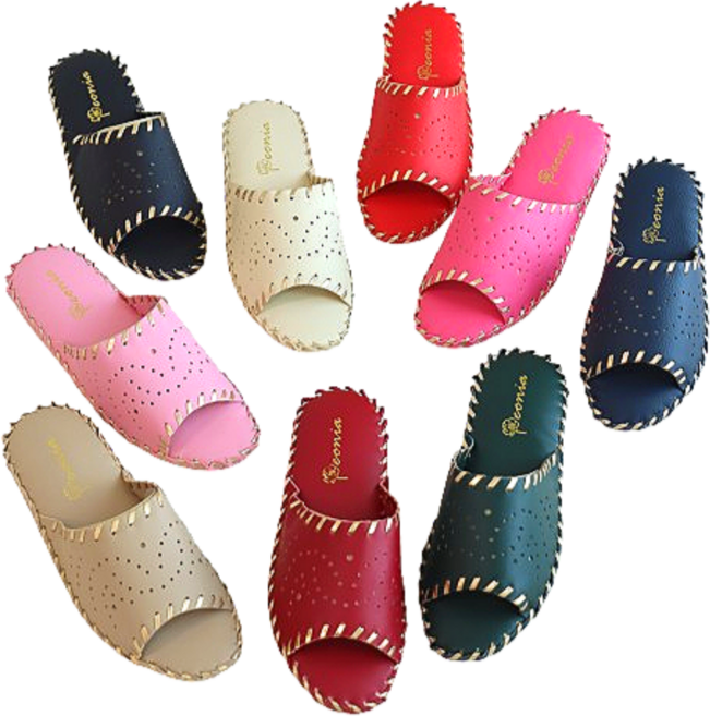 고급 가죽 슬리퍼 실내화 호텔 실내 거실 여성 예쁜 거실화, 레드, 1개